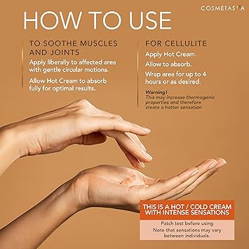 Cosmetasa Hot Cream for Belly - 87% Organic Cellulite Cream